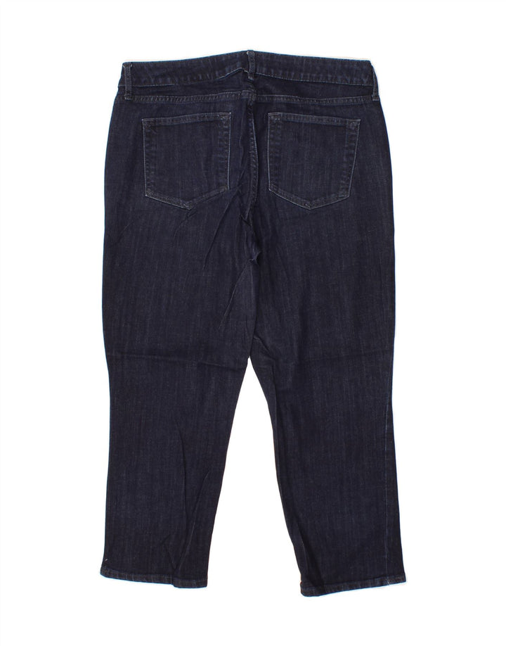 EDDIE BAUER Womens Curvy Cropped Jeans US 10 Large W32 L23 Navy Blue Vintage Eddie Bauer and Second-Hand Eddie Bauer from Messina Hembry 