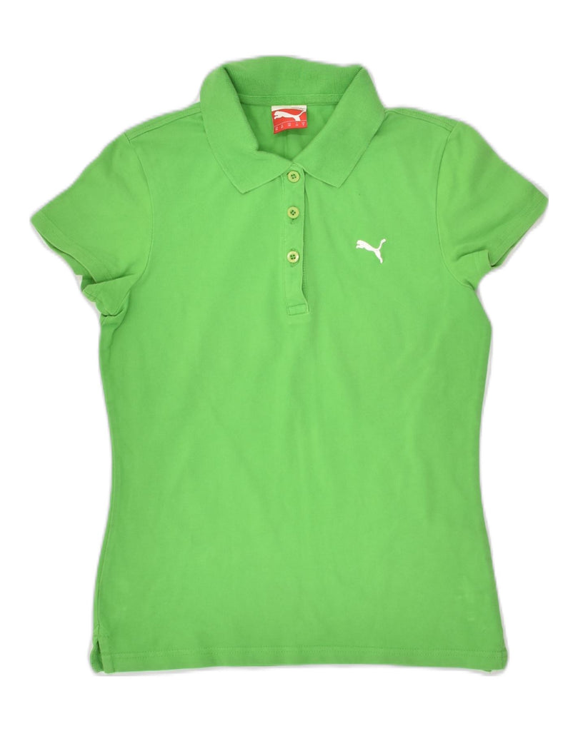 PUMA Womens Polo Shirt UK 8 Small Green Cotton | Vintage Puma | Thrift | Second-Hand Puma | Used Clothing | Messina Hembry 