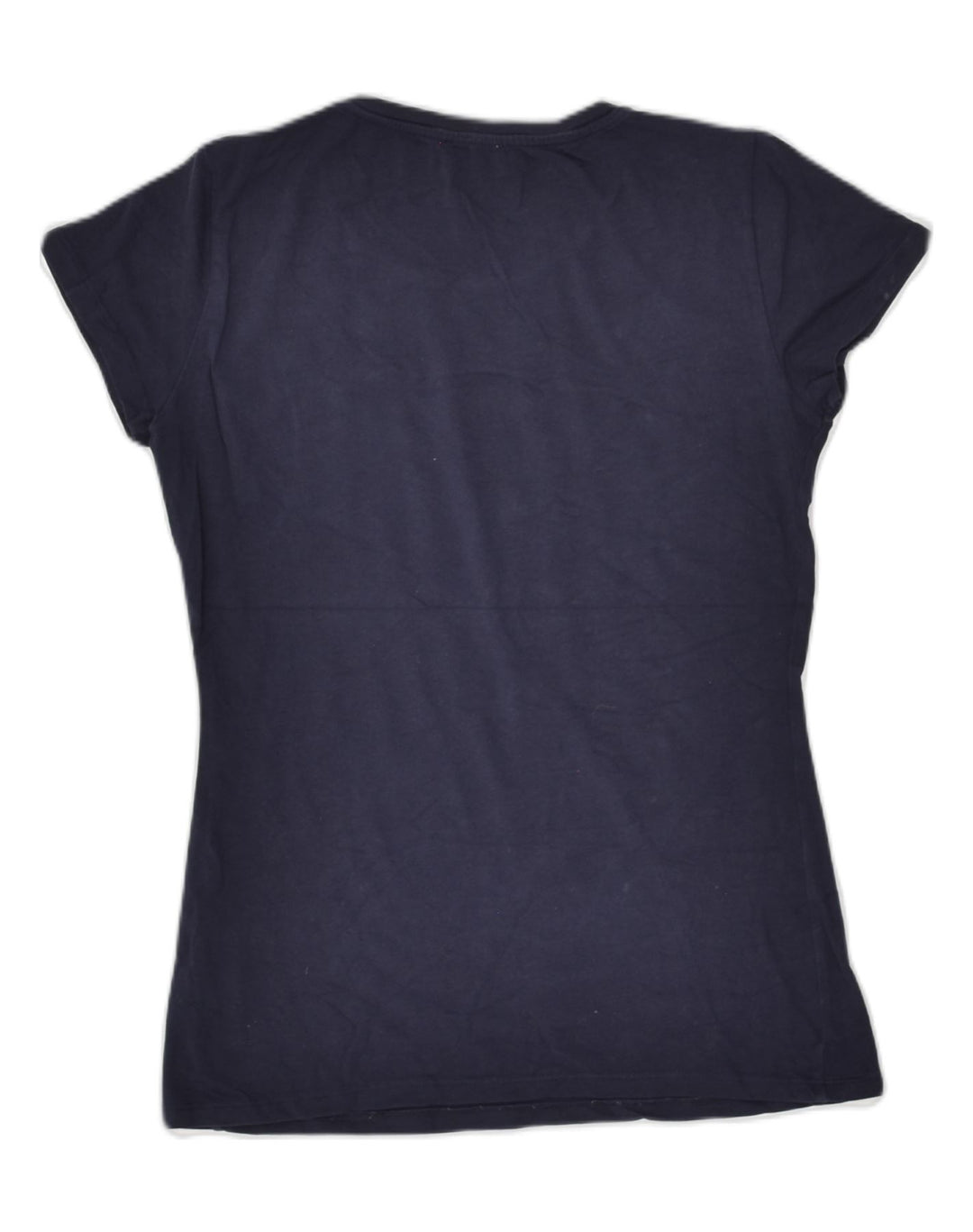 LIU JO Womens Graphic T-Shirt Top UK 10 Small Navy Blue Cotton | Vintage Liu Jo | Thrift | Second-Hand Liu Jo | Used Clothing | Messina Hembry 
