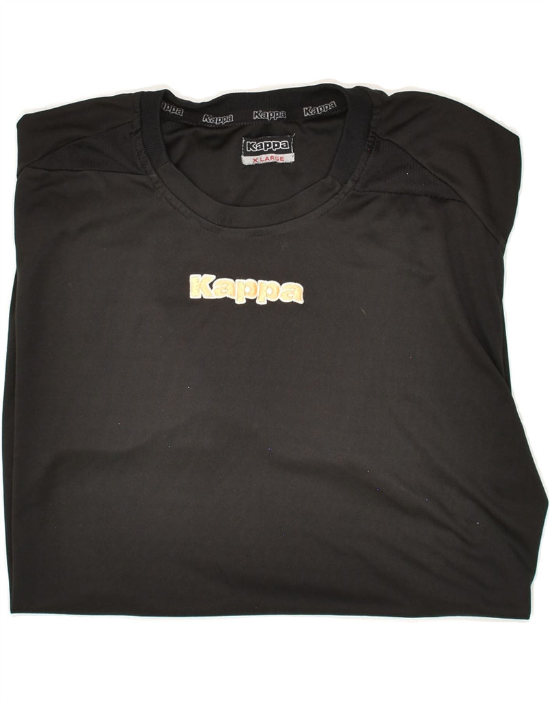 KAPPA Womens Graphic T-Shirt Top UK 18 XL Black Polyester | Vintage Kappa | Thrift | Second-Hand Kappa | Used Clothing | Messina Hembry 