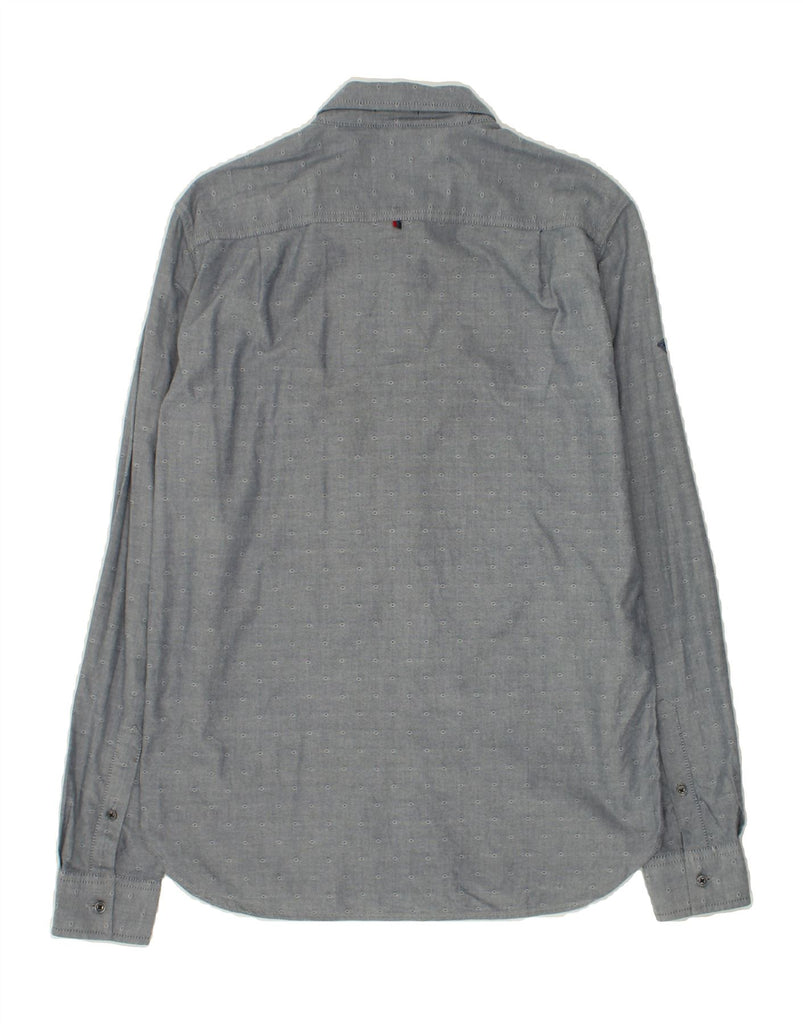 SUPERDRY Mens Shirt Medium Grey Spotted Cotton | Vintage Superdry | Thrift | Second-Hand Superdry | Used Clothing | Messina Hembry 