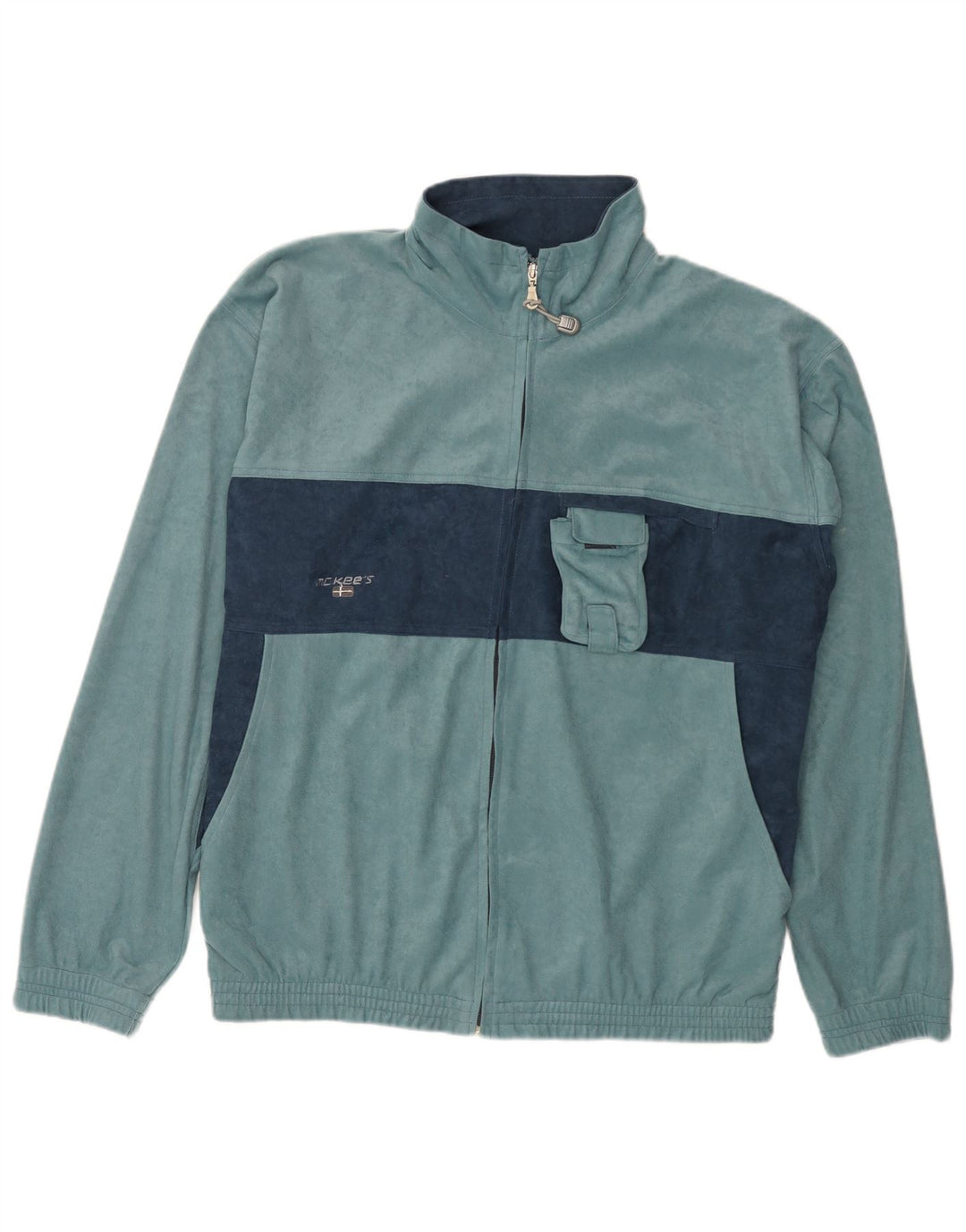 Mc Kees Mens Tracksuit Top Jacket Medium Blue Colourblock Polyester