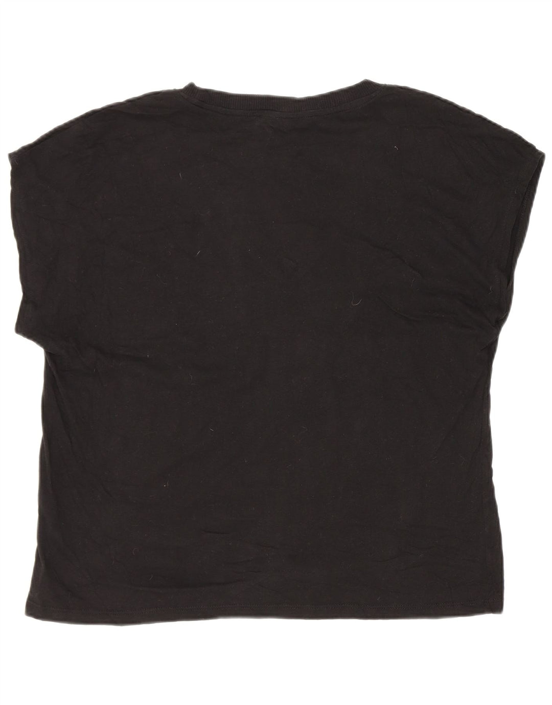 Zara Womens T-Shirt Top UK 14 Medium Black Cotton