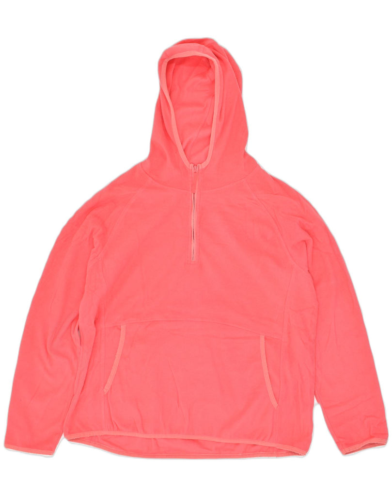 MOUNTAIN WAREHOUSE Womens Fleece Zip Neck Hoodie Jumper UK 16 Large  Pink | Vintage Mountain Warehouse | Thrift | Second-Hand Mountain Warehouse | Used Clothing | Messina Hembry 