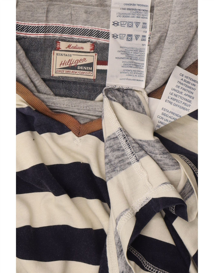 Tommy Hilfiger Mens Top Long Sleeve Medium Multicoloured Striped Nautical