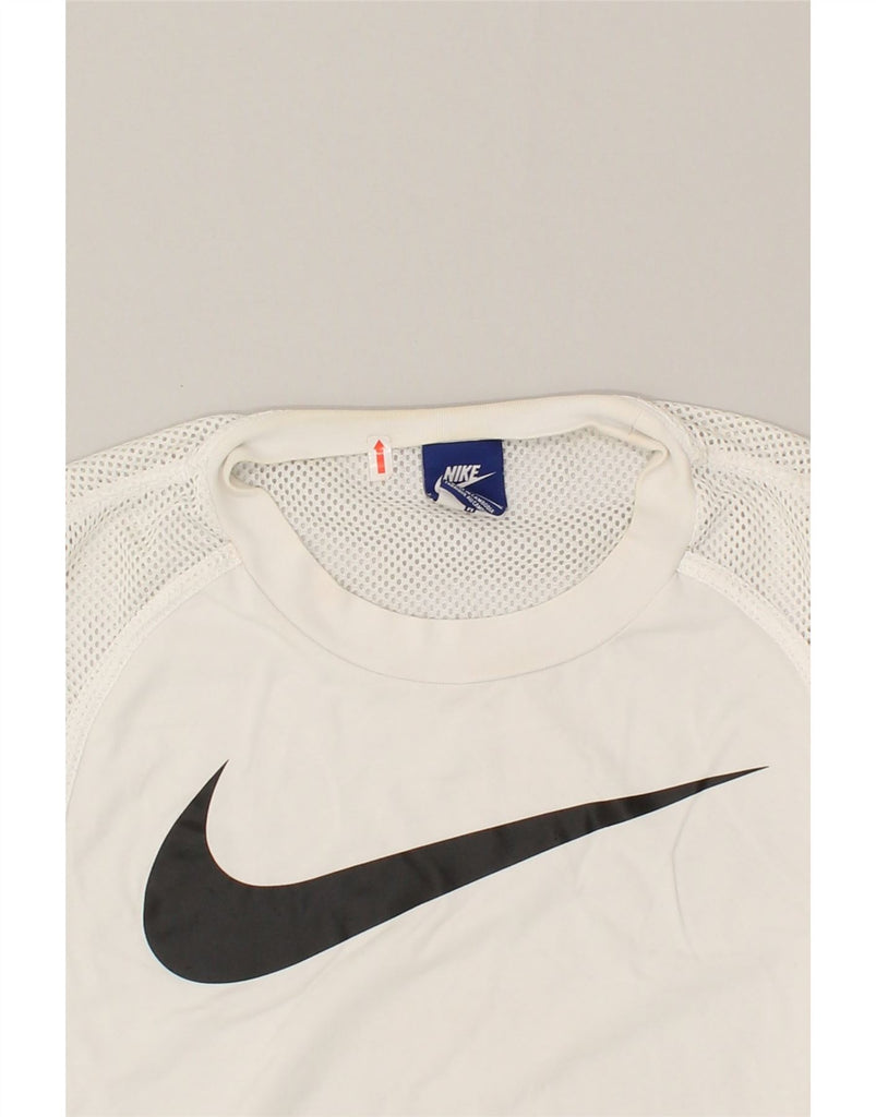 NIKE Womens Graphic T-Shirt Top UK 14 Medium White | Vintage Nike | Thrift | Second-Hand Nike | Used Clothing | Messina Hembry 