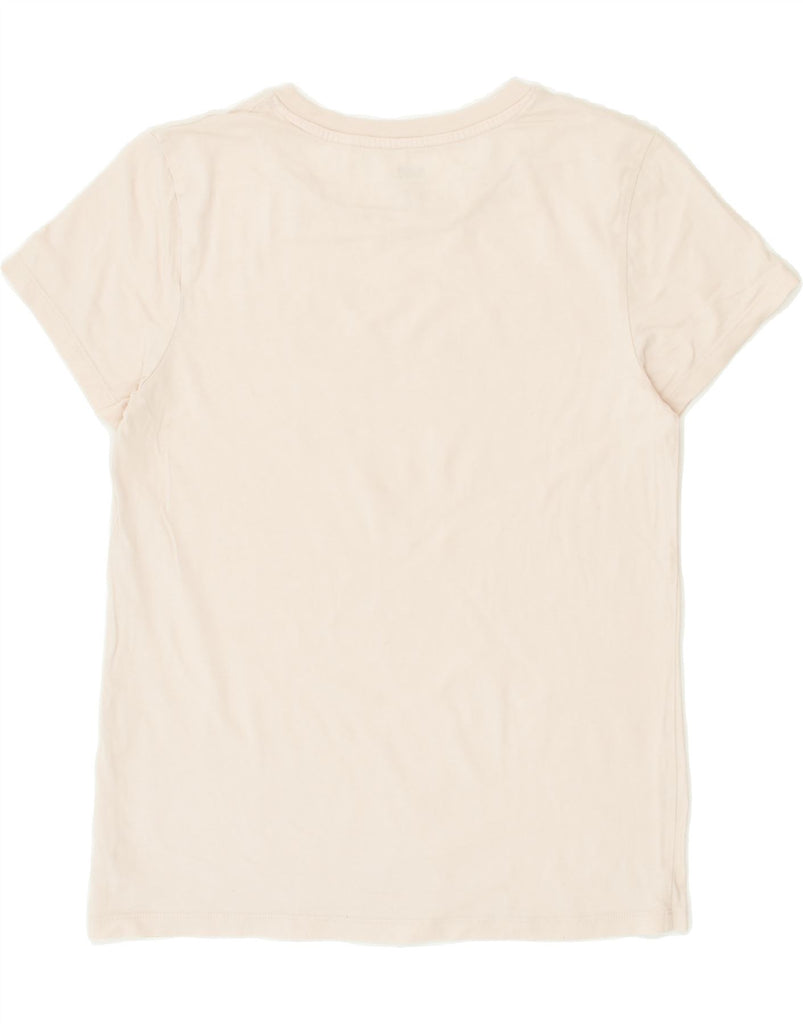 ADIDAS Womens Graphic T-Shirt Top UK 12 Medium Beige | Vintage Adidas | Thrift | Second-Hand Adidas | Used Clothing | Messina Hembry 
