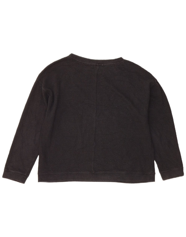 Zara Womens Sweatshirt Jumper UK 14 Medium Navy Blue Cotton
