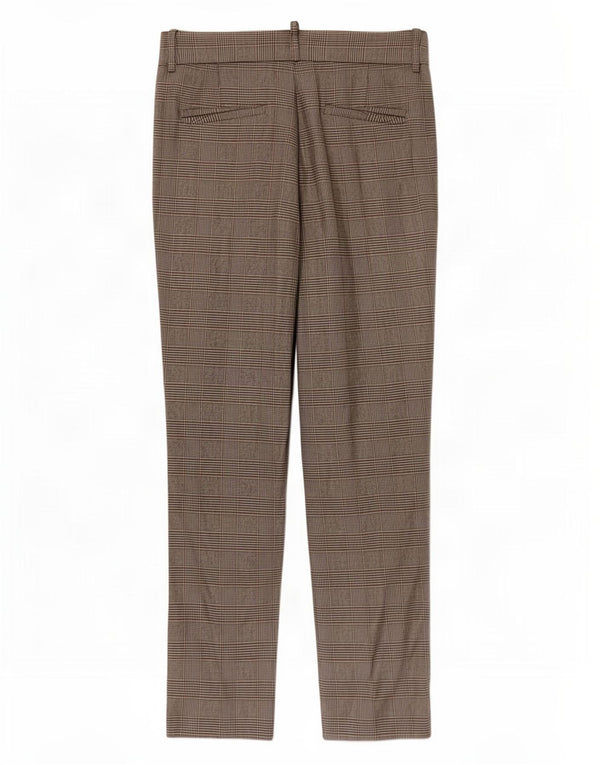 Zara Womens Slim Chino Trousers EU 36 XS W30 L28 Grey Check
