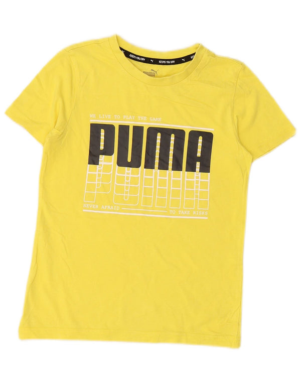 PUMA Boys Graphic T-Shirt Top 9-10 Years Yellow