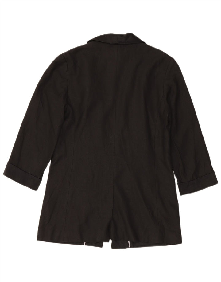 Oasis Womens 3/4 Sleeve Blazer Jacket UK 10 Small Black Viscose