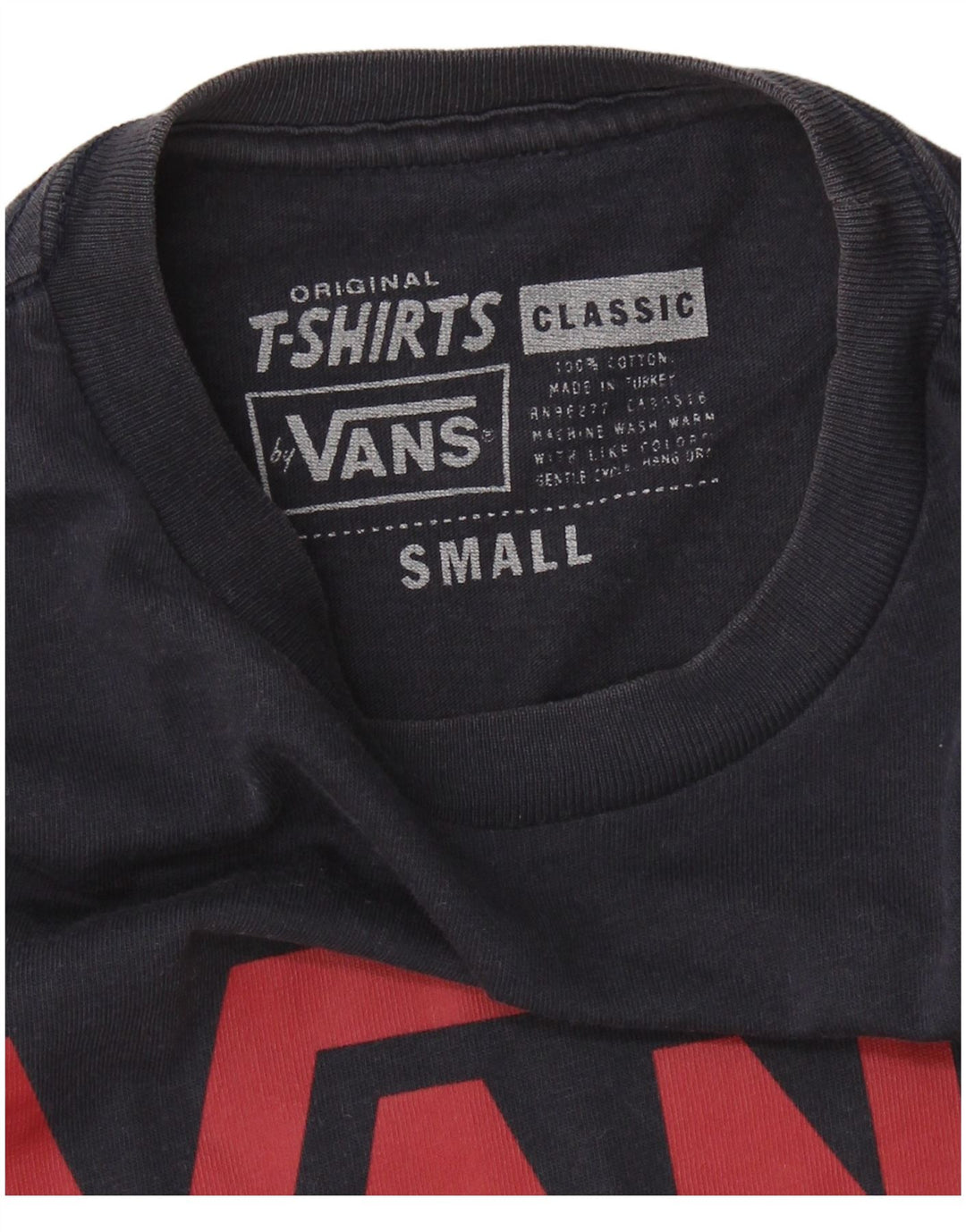 Vans Mens Classic Fit Graphic T-Shirt Top Small Navy Blue Cotton