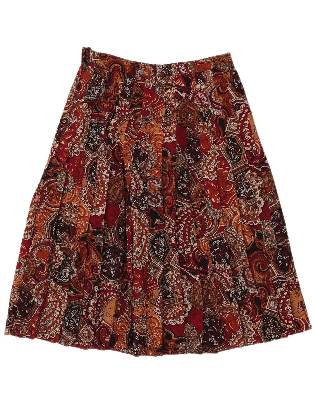 VINTAGE Womens Pleated Skirt W27 Small Multicoloured Paisley