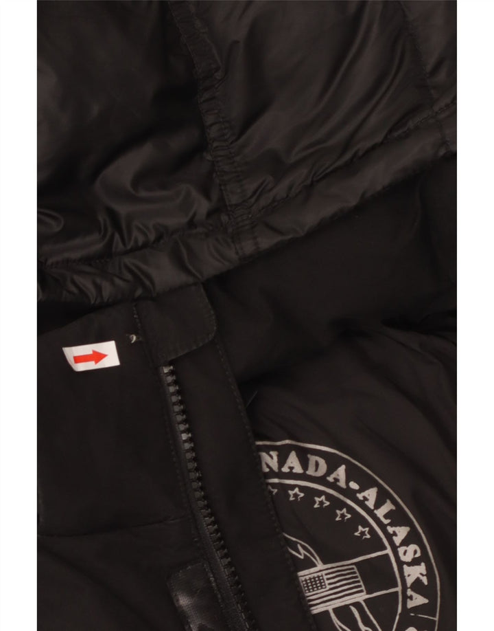 CANADIENS Mens Hooded Padded Jacket IT 56 3XL Black Polyester