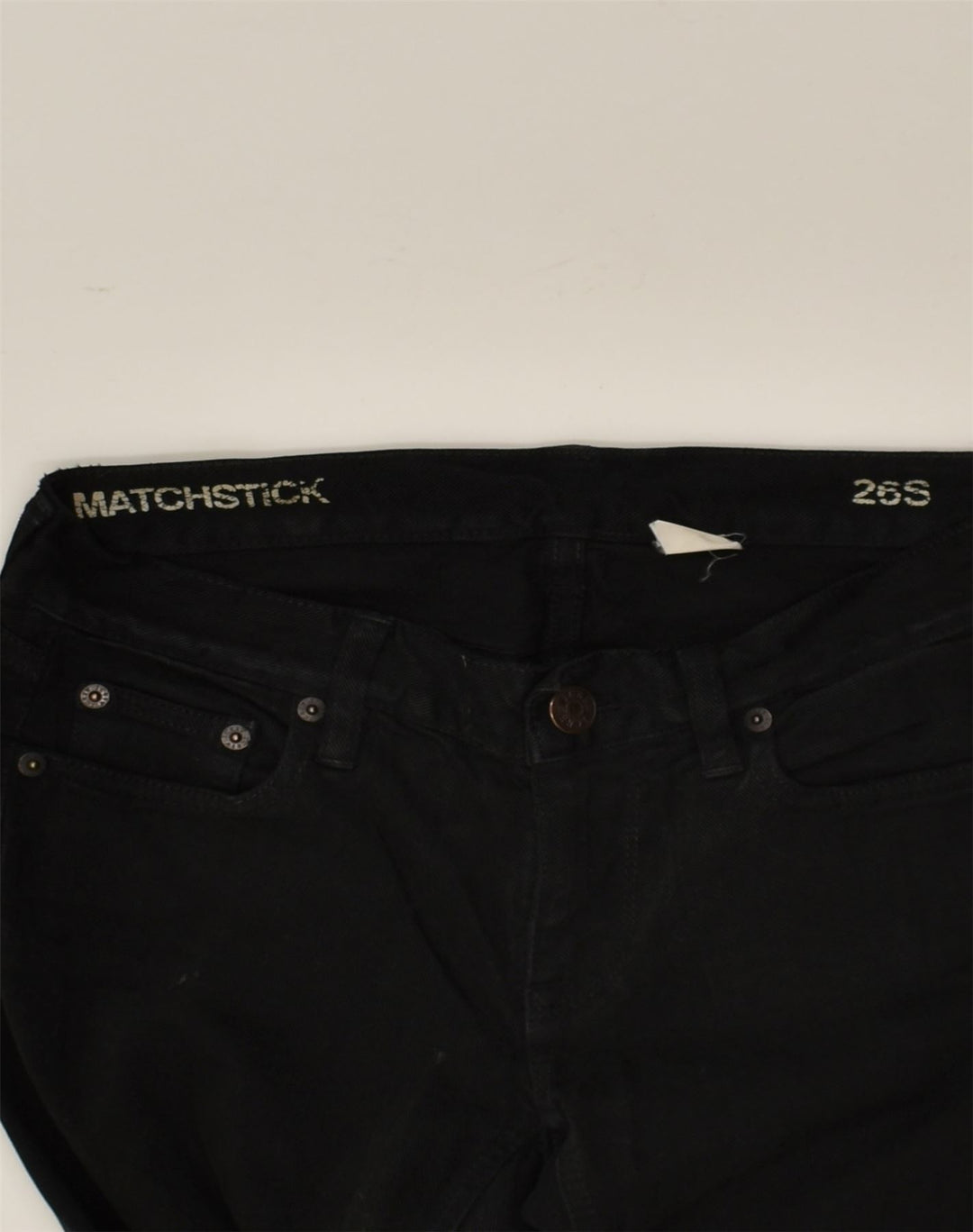 VINTAGE Womens Matchstick Slim Jeans W26 L30 Black Cotton | Vintage Vintage | Thrift | Second-Hand Vintage | Used Clothing | Messina Hembry 