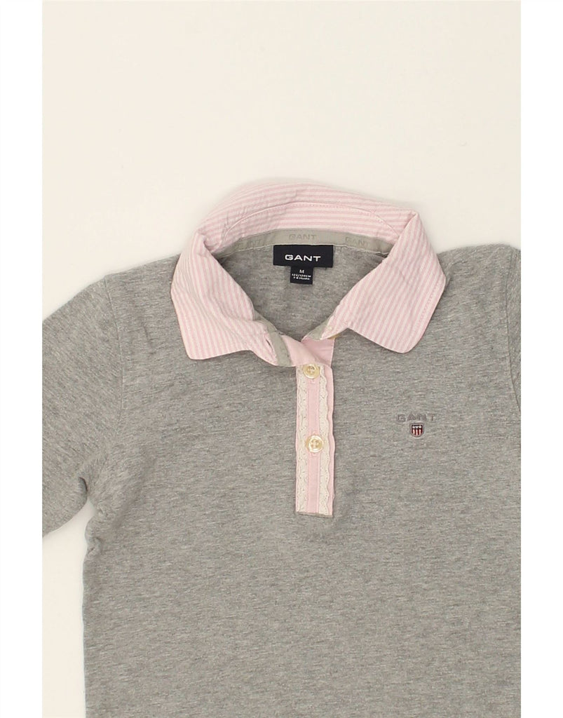 GANT Girls Long Sleeve Rugby Polo Shirt 7-8 Years Medium Grey Cotton | Vintage Gant | Thrift | Second-Hand Gant | Used Clothing | Messina Hembry 