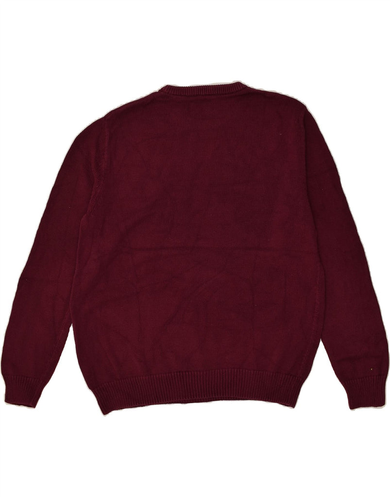 CHAPS Mens Crew Neck Jumper Sweater Large Burgundy Cotton | Vintage Chaps | Thrift | Second-Hand Chaps | Used Clothing | Messina Hembry 