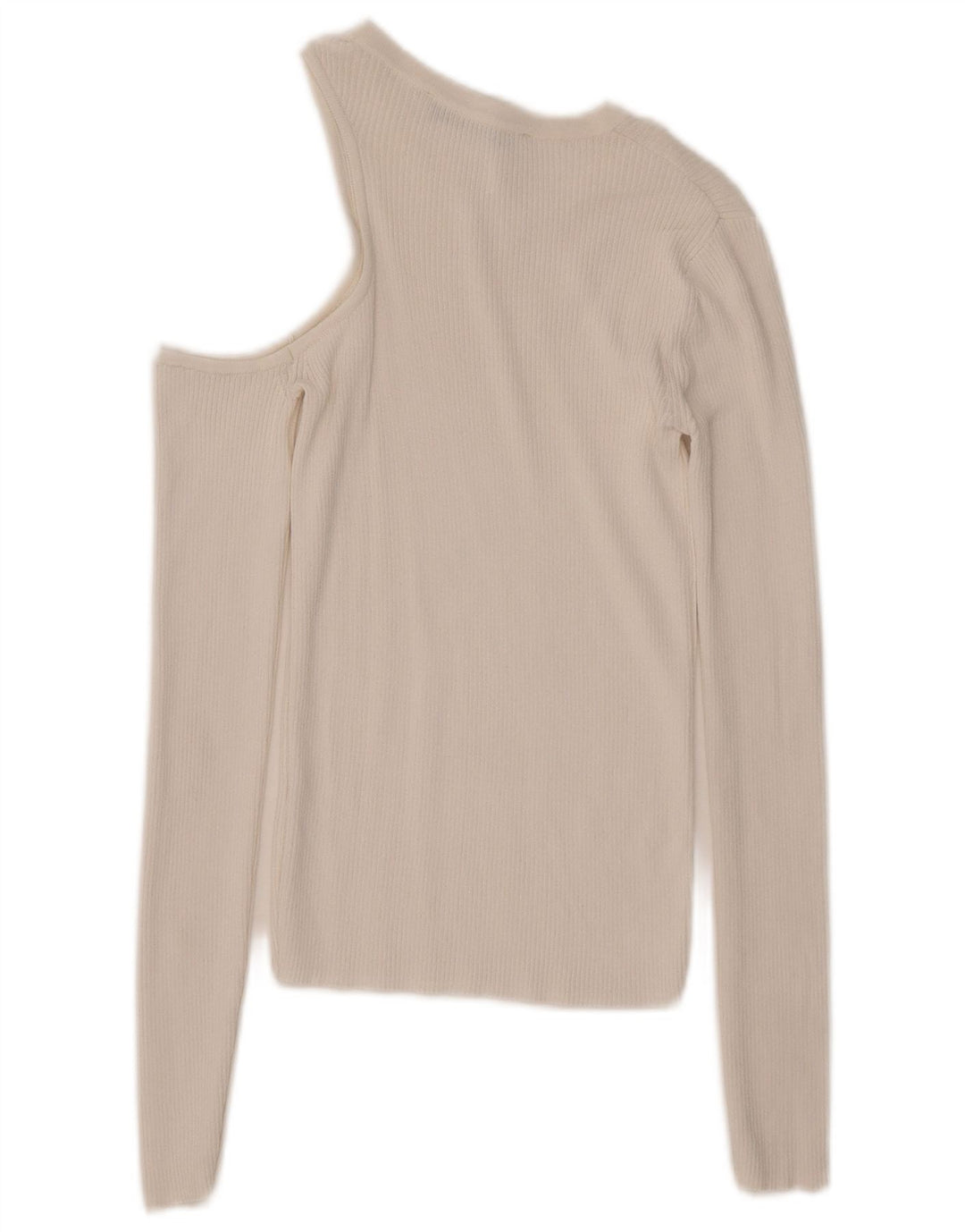 Zara Womens Long Sleeve One Shoulder Top UK 8 Small White