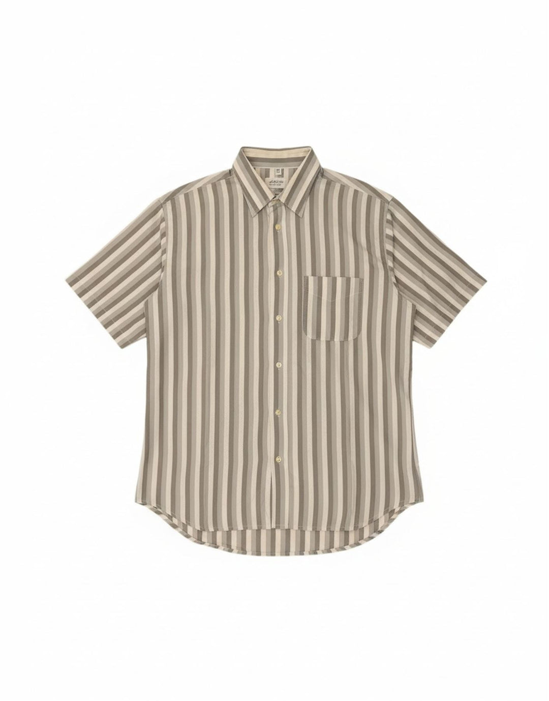 RIFLE Mens Short Sleeve Shirt XL Grey Striped Cotton Vintage Rifle and Second-Hand Rifle from Messina Hembry 
