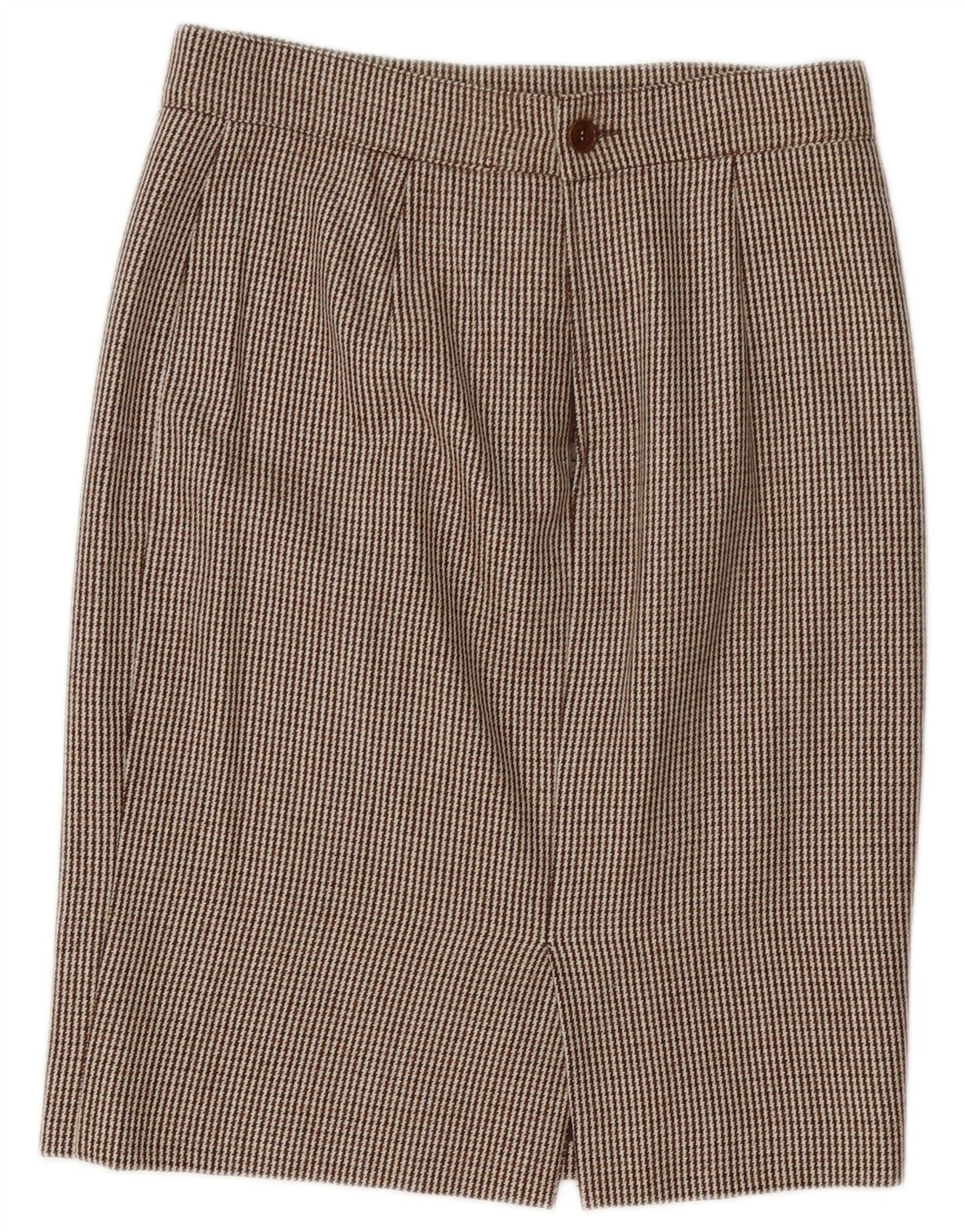 Genny Womens 2 Button 2 Piece Skirt Set UK 14 Medium W32 Brown Houndstooth