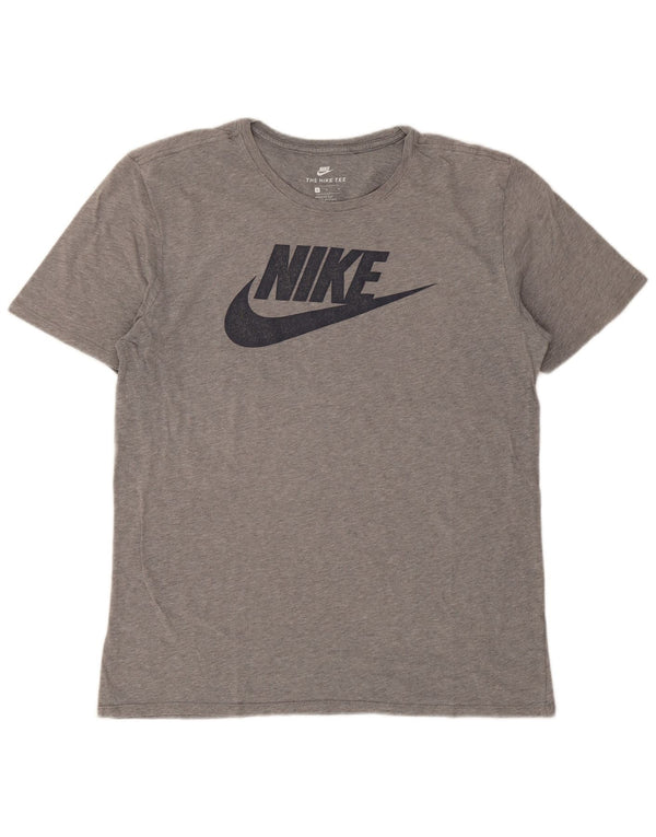 Nike Mens Athletic Cut Graphic T-Shirt Top Large Grey Flecked