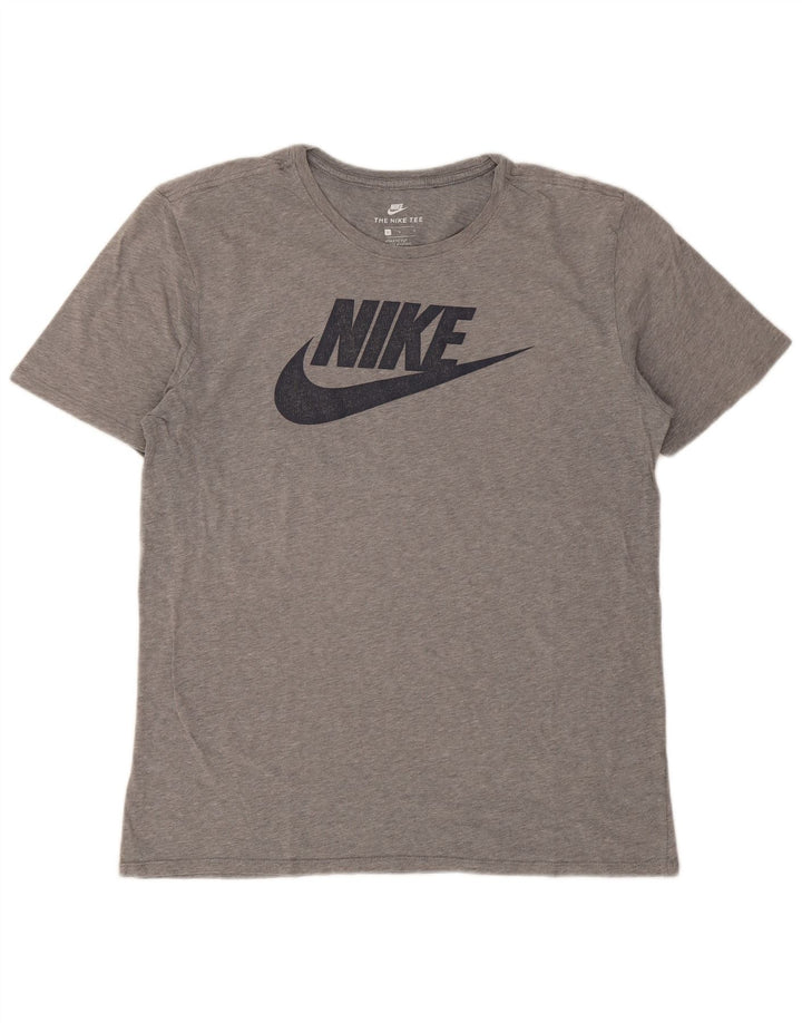 Nike Mens Athletic Cut Graphic T-Shirt Top Large Grey Flecked