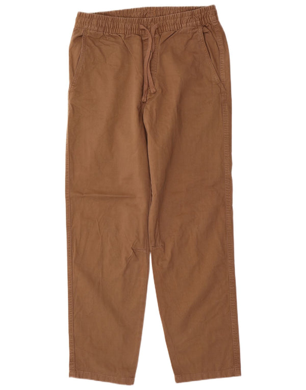 Zara Mens Straight Chino Trousers Medium W32 L30 Brown Cotton