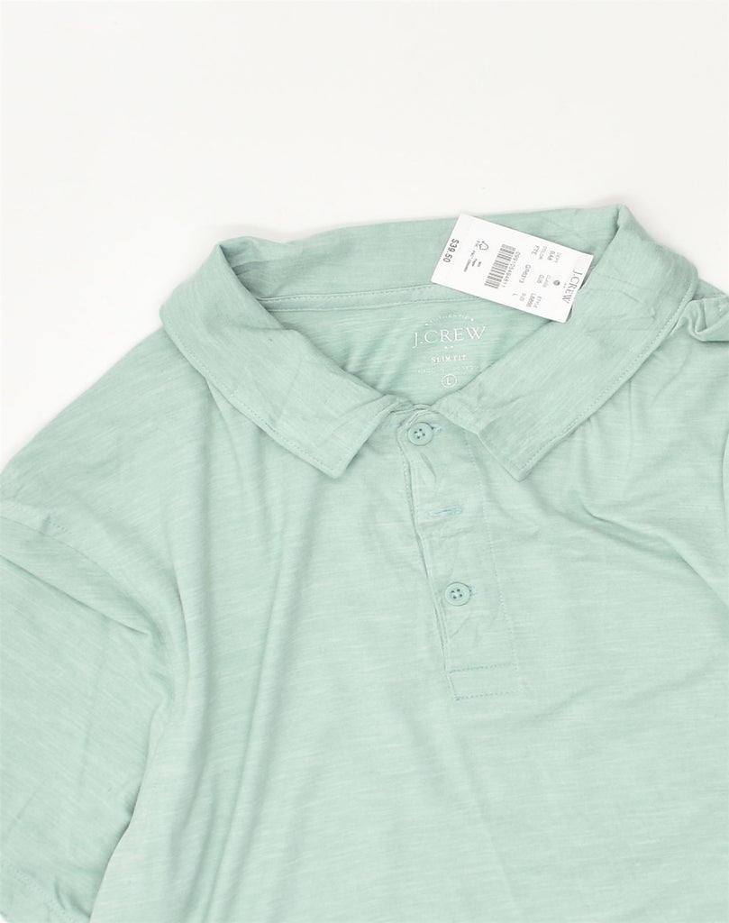 J. CREW Mens Slim Fit Polo Shirt Large Green Cotton | Vintage J. Crew | Thrift | Second-Hand J. Crew | Used Clothing | Messina Hembry 