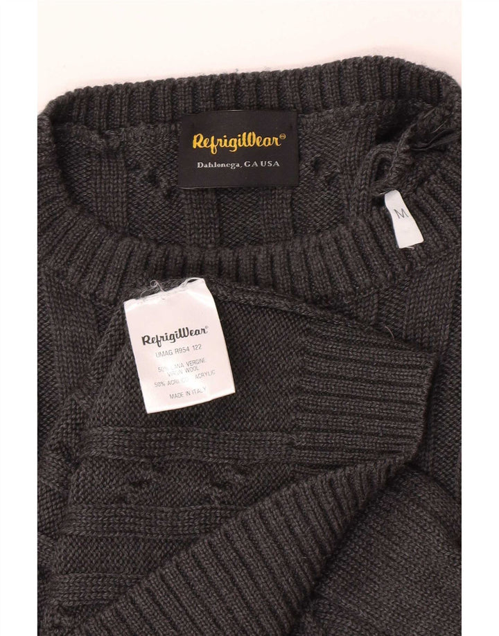 Refrigiwear Womens Crew Neck Jumper Sweater Medium Grey Virgin Wool