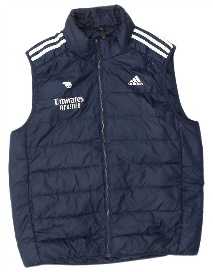 Adidas Mens Graphic Padded Gilet UK 40 Large Navy Blue