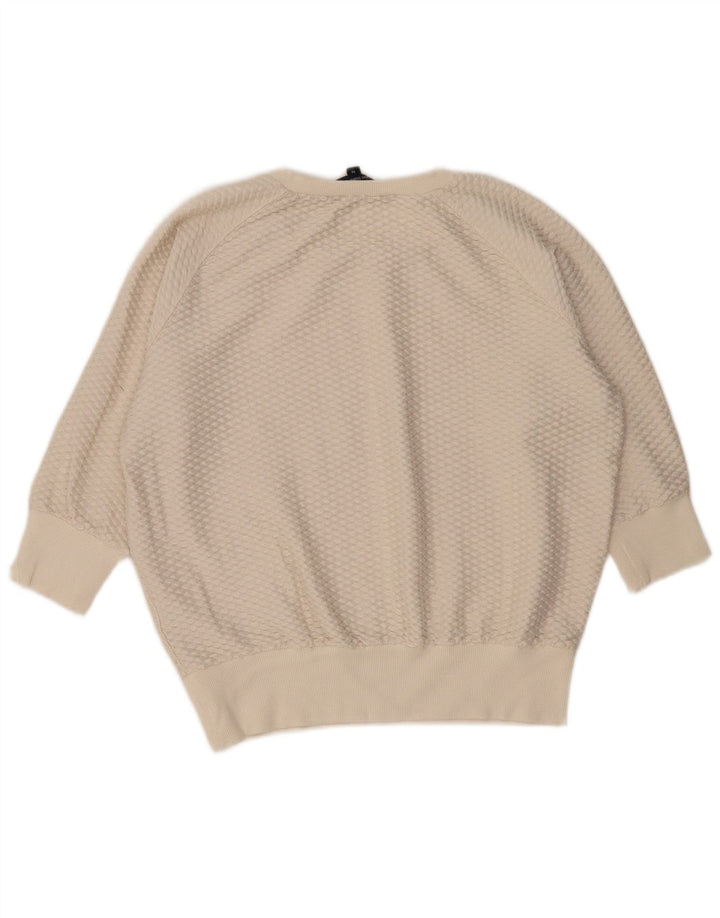 French Connection Womens Boat Neck Jumper Sweater UK 14 Medium Off White