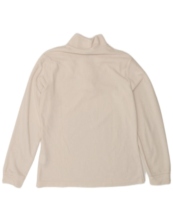 Brugi Womens Zip Neck Fleece Jumper UK 14 Medium White Polyester