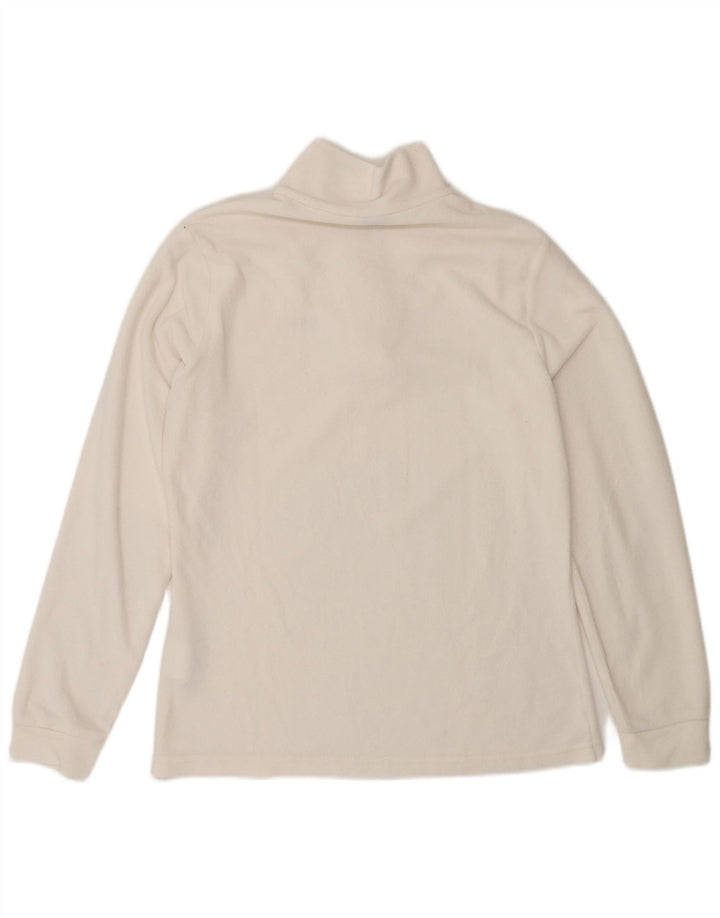 Brugi Womens Zip Neck Fleece Jumper UK 14 Medium White Polyester