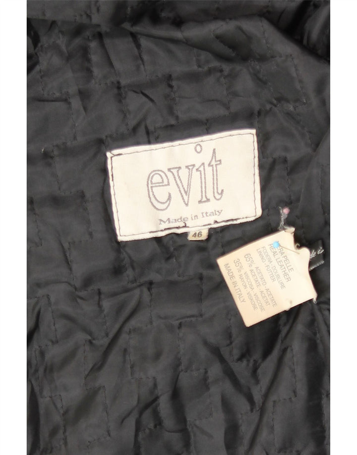 Vintage Womens Leather Jacket IT 46 Large Black Leather