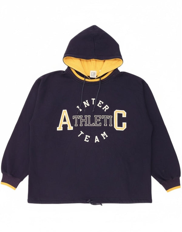 Gap Mens Graphic Hoodie Jumper Large Navy Blue Polyester