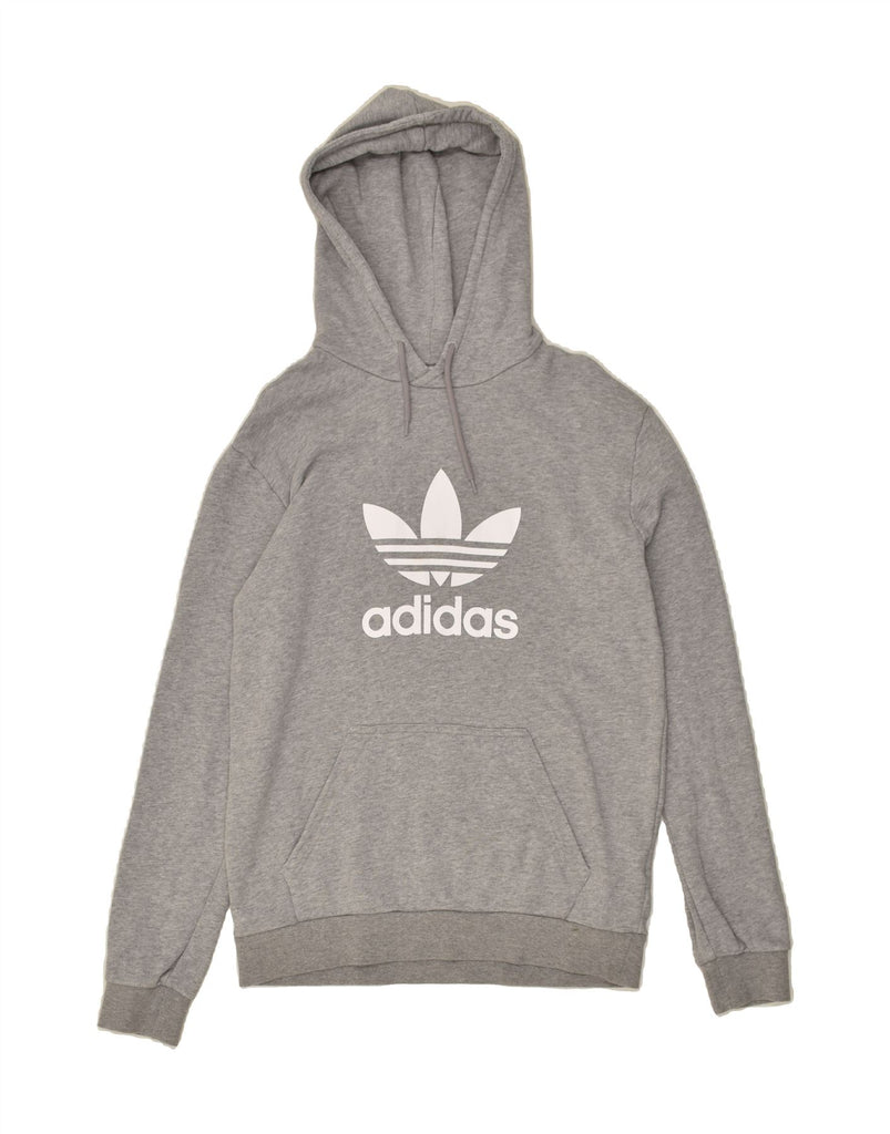 ADIDAS Mens Graphic Hoodie Jumper Small Grey Cotton | Vintage Adidas | Thrift | Second-Hand Adidas | Used Clothing | Messina Hembry 