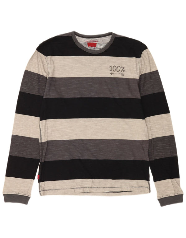 Levi's Mens Graphic Top Long Sleeve Large Multicoloured Striped Cotton