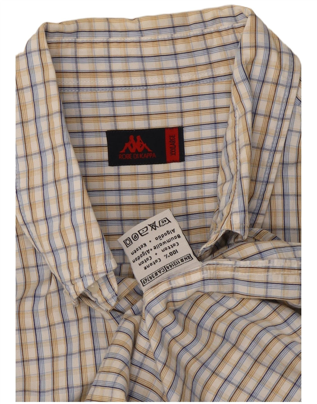 Kappa Mens Short Sleeve Shirt 3XL Multicoloured Check Cotton