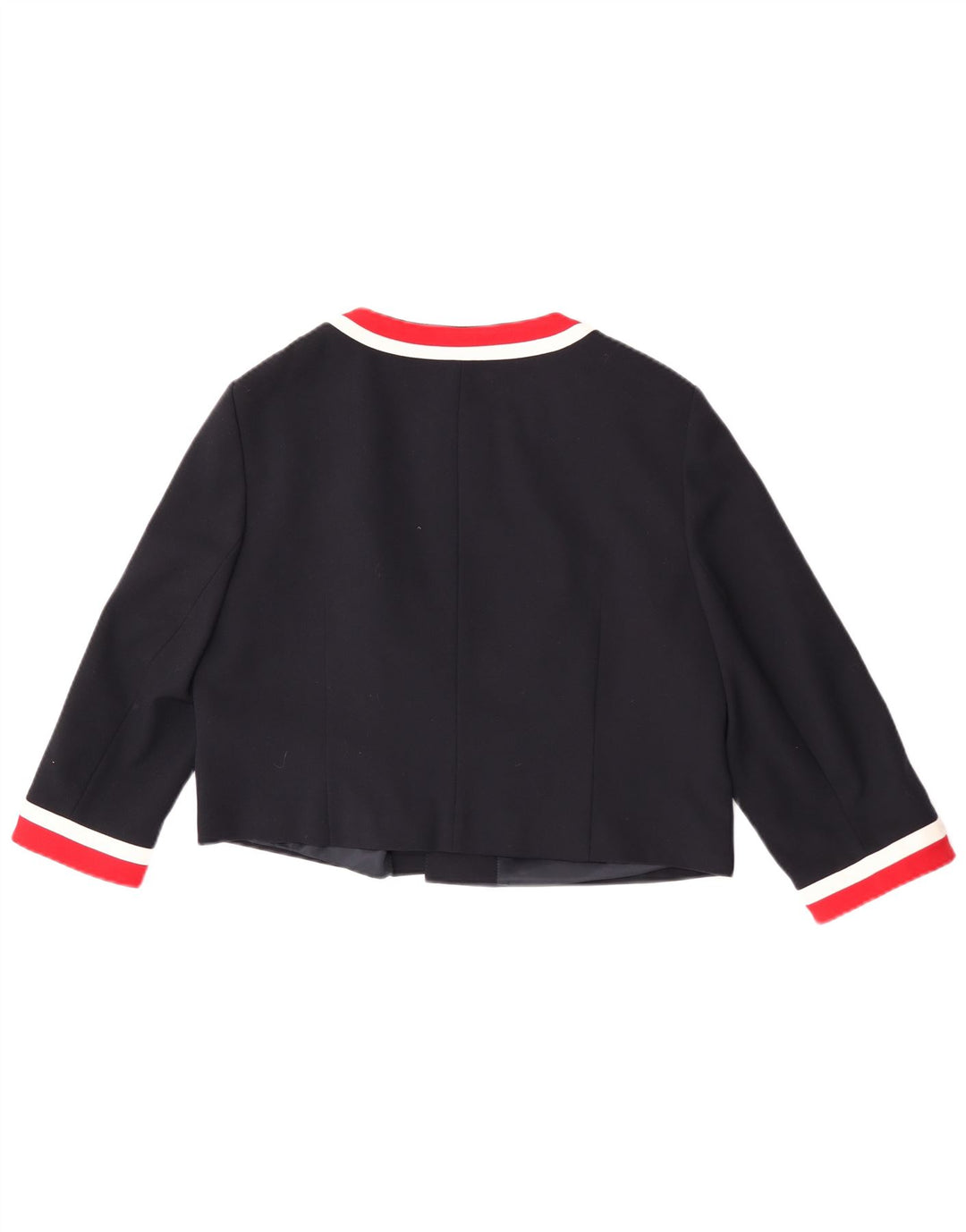 Hobbs Womens Crop 3/4 Sleeve Blazer Jacket UK 16 Large Navy Blue