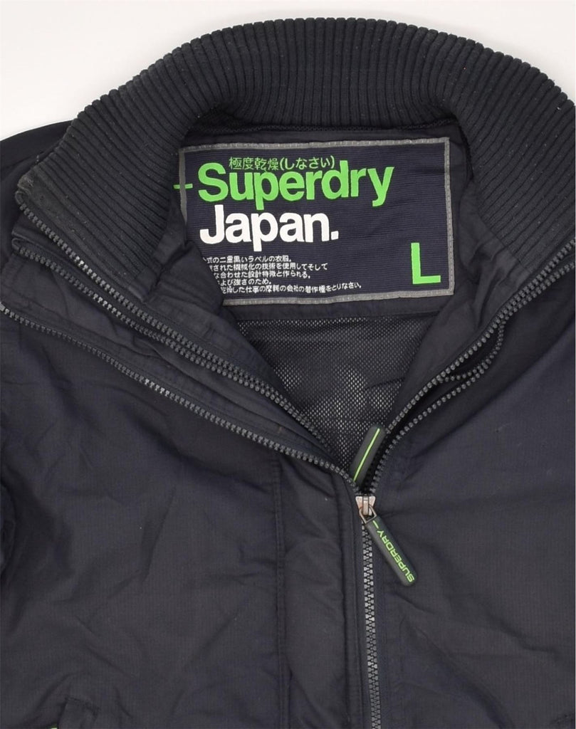 SUPERDRY Womens Slim Rain Jacket UK 40 Large Navy Blue Nylon | Vintage Superdry | Thrift | Second-Hand Superdry | Used Clothing | Messina Hembry 