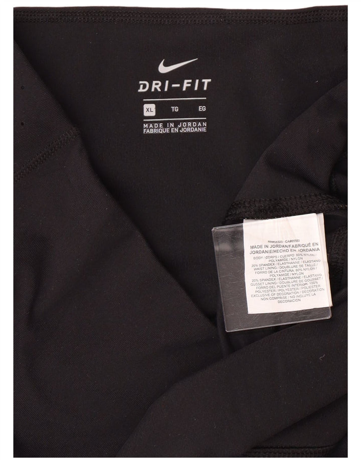 NIKE Womens Dri Fit Leggings UK 18 XL Black Nylon