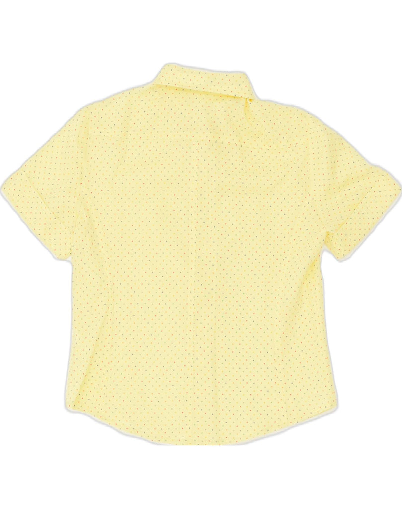 VINTAGE Womens Short Sleeve Shirt UK 12 Medium Yellow Spotted Cotton | Vintage Vintage | Thrift | Second-Hand Vintage | Used Clothing | Messina Hembry 