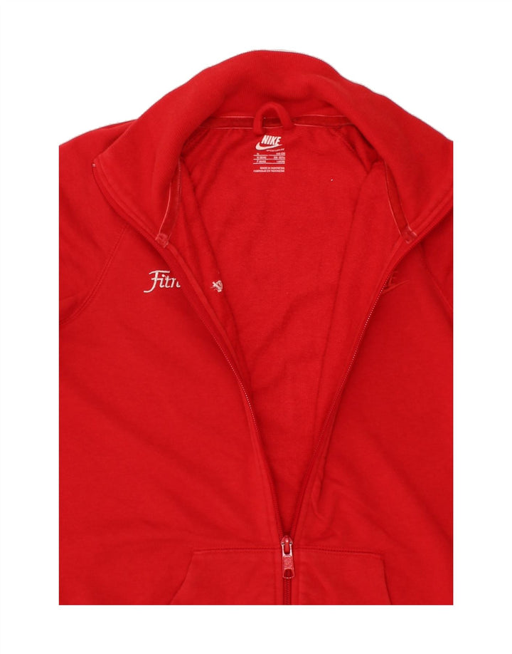 NIKE Womens Graphic Tracksuit Top Jacket UK 10/12 Medium Red Vintage Nike and Second-Hand Nike from Messina Hembry 