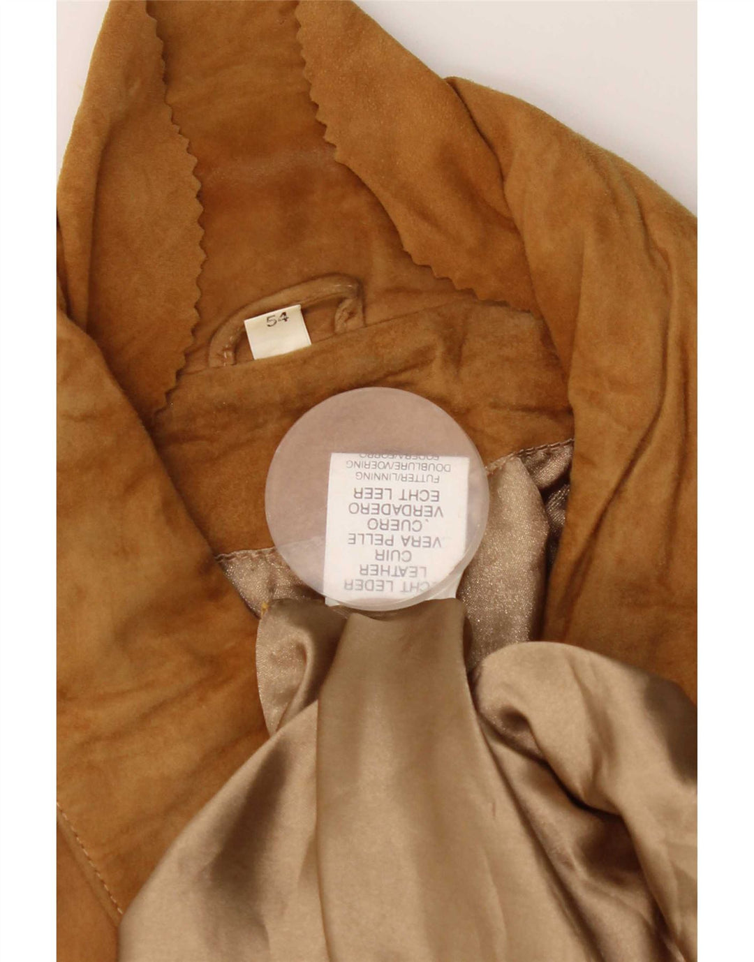 Vintage Mens Suede Jacket EU 54 XL Beige Leather
