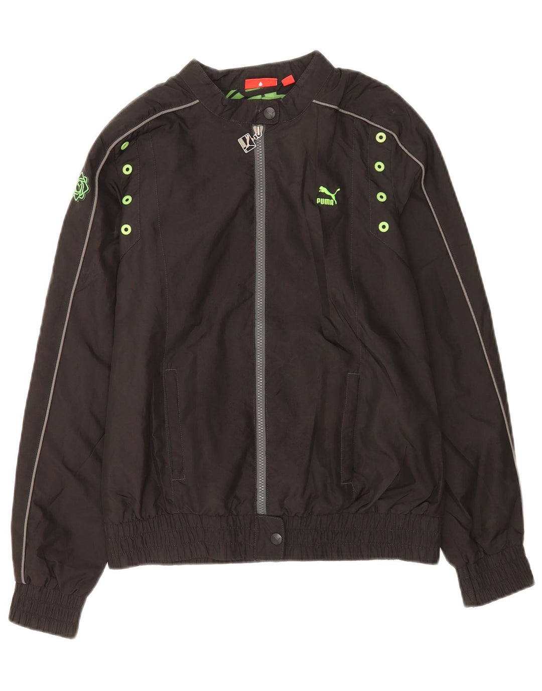 Puma Womens Bomber Jacket UK 12 Medium Black Polyester