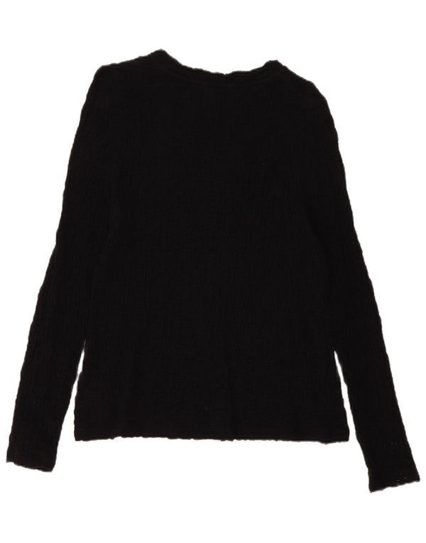 Marks & Spencer Womens Boat Neck Jumper Sweater UK 18 XL Black Cotton