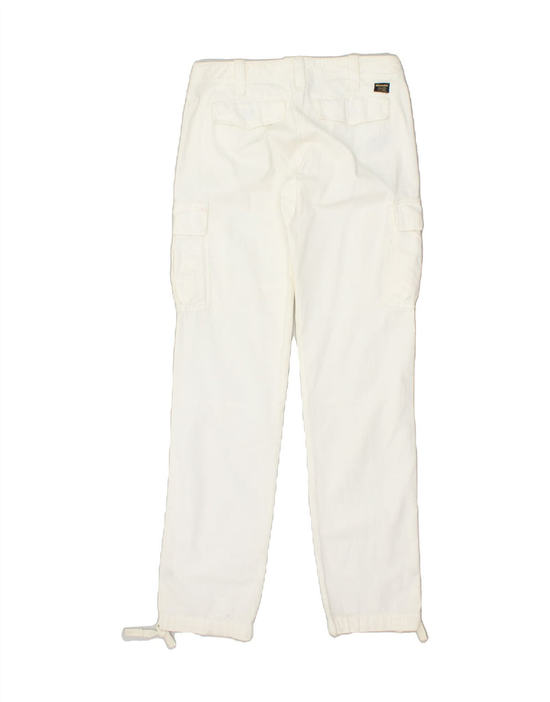 BLAUER Womens Straight Cargo Trousers W31 L34 White Cotton | Vintage Blauer | Thrift | Second-Hand Blauer | Used Clothing | Messina Hembry 