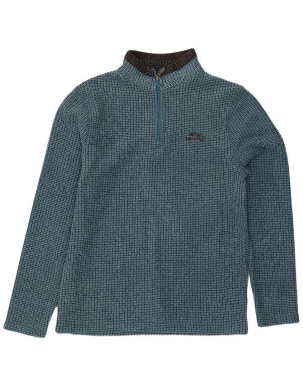 Weird Fish Mens Zip Neck Fleece Jumper Small Blue Polyester