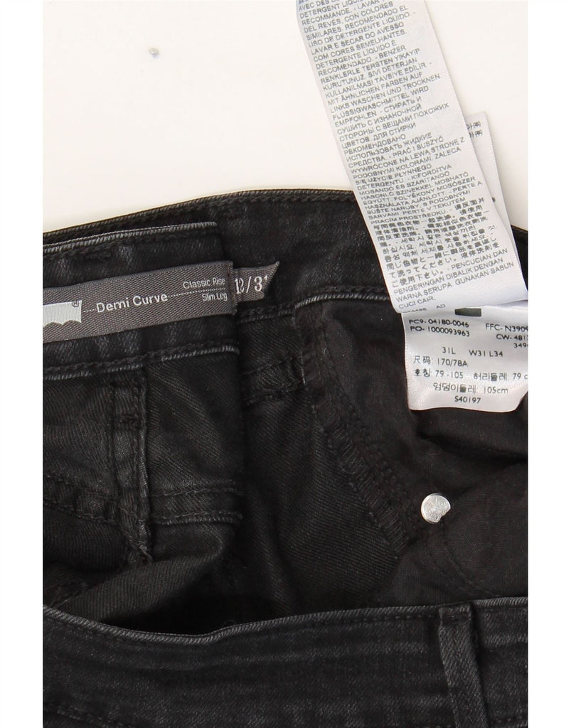 LEVI'S Womens Demi Curve Classic Rise Slim Jeans US 12 Large W31 L28 Black Vintage Levi's and Second-Hand Levi's from Messina Hembry 