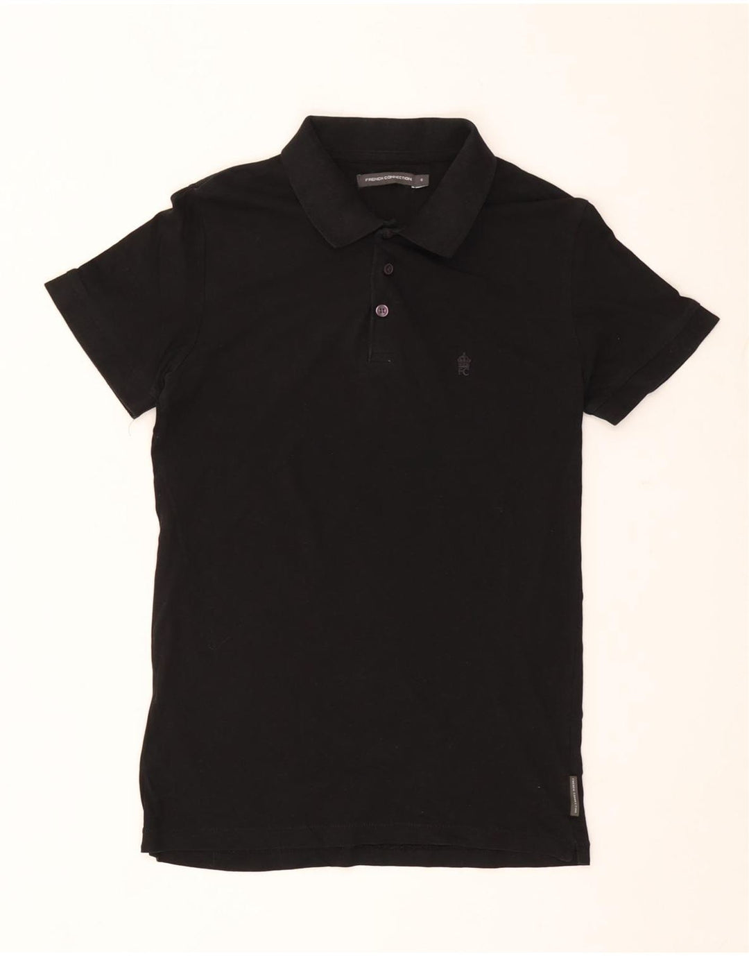 French Connection Mens Polo Shirt Small Black Cotton